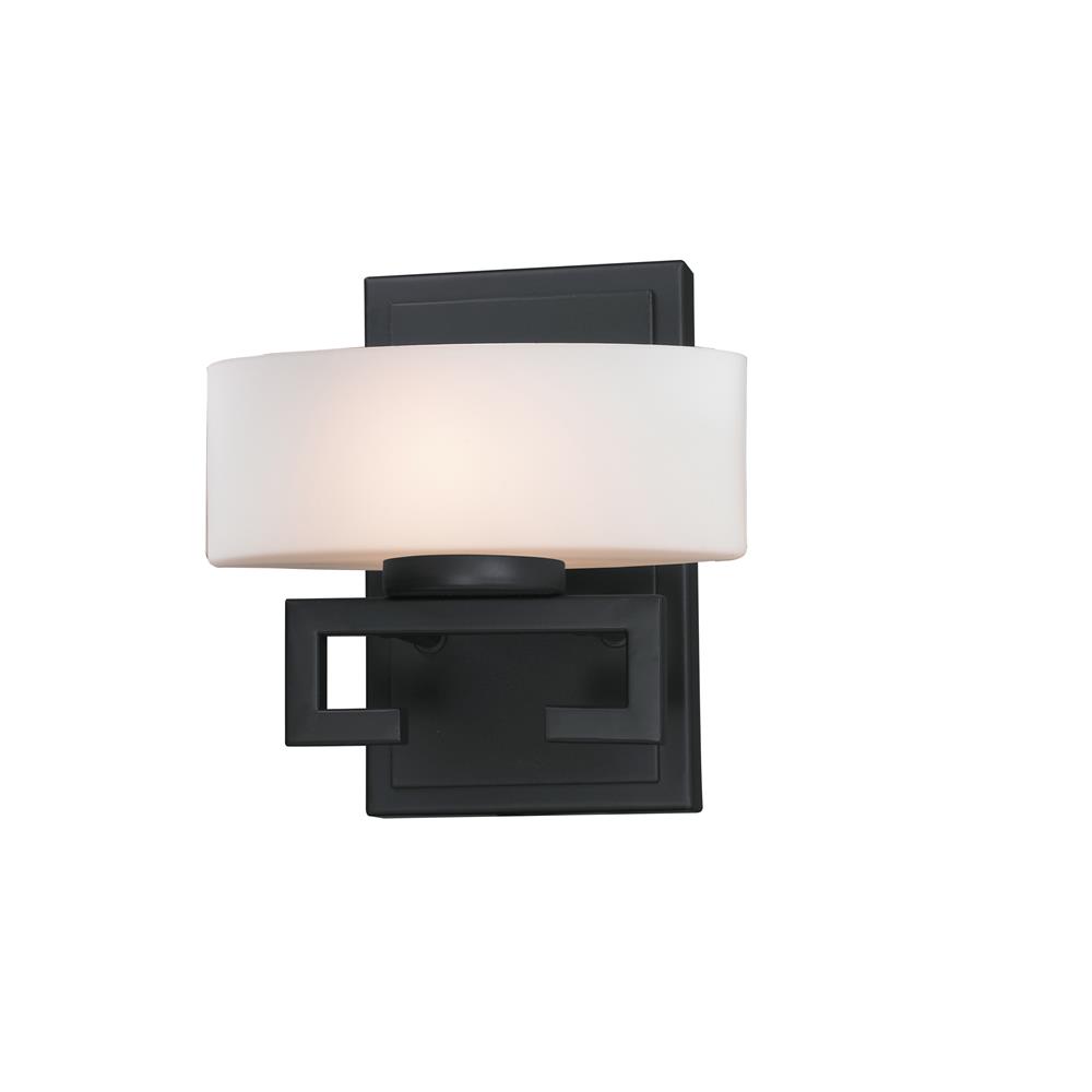 Z-Lite 3012-1V 1 Light Vanity Light in Painted Bronze with a Matte Opal Shade